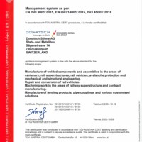 ISO 9001, 14001 & 45001 Managementsystem Donatsch Söhne AG (EN)