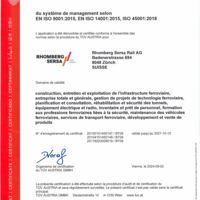 ISO 9001+14001+45001 Système de management Rhomberg Sersa Rail SA (FR)