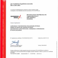 Rhomberg Sersa Rail Machine AG ISO-Certificato 37301 (IT)
