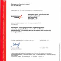 Rhomberg Sersa Rail Machine AG ISO-Certificate 37301 (EN)