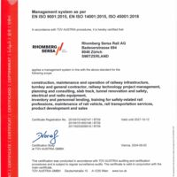 ISO 9001+14001+45001 Managementsystem Rhomberg Sersa Rail AG (EN)