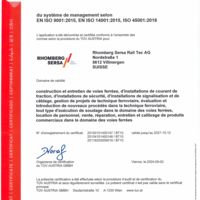 Rhomberg Sersa Rail Tec AG ISO-Certificat 9001 14001 45001 (FR)