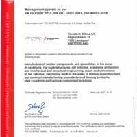 ISO 9001+14001+45001 Managementsystem Donatsch Söhne AG (EN)