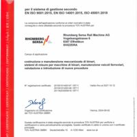 ISO 9001+14001+45001 sistema di gestione Rhomberg Sersa Rail Machine SA (IT)