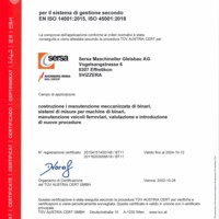 ISO 14001 & 45001 sistema di gestione Sersa Maschineller Gleisbau AG (IT)