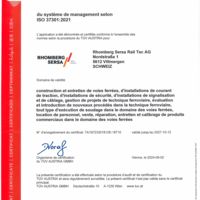Rhomberg Sersa Rail Tec AG ISO-Certificat 37301 (FR)