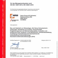 ISO 14001 & 45001 Managementsystem Sersa Group AG CH (DE)