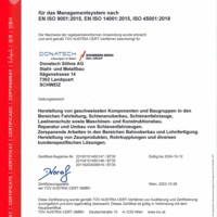 ISO 9001, 14001 & 45001 Managementsystem Donatsch Söhne AG (DE)