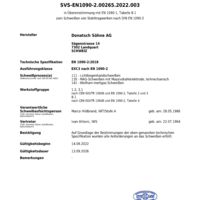 EN 1090-2 EXC3 Stahlbau Donatsch Söhne AG (DE)