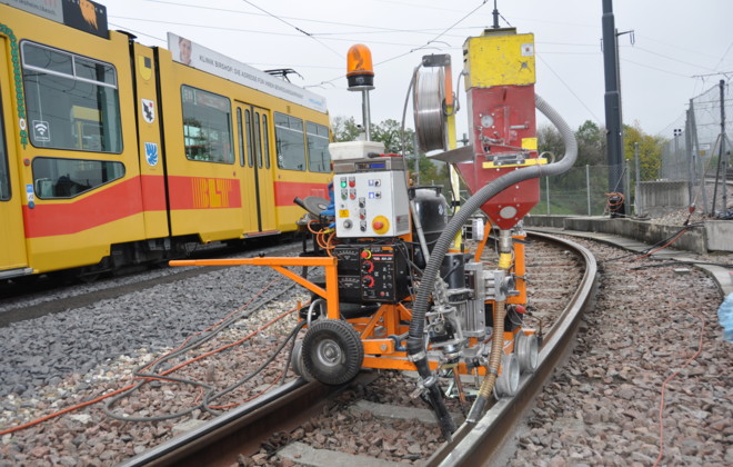 Roboterschweissen Schiene